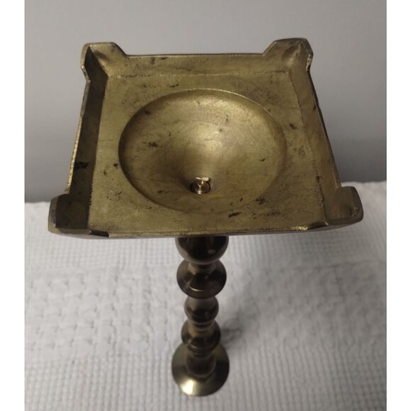 Vintage Brass 15.5 inch Tall x4.5" Base Candle Holder SKU 2180 - Picture 3 of 5